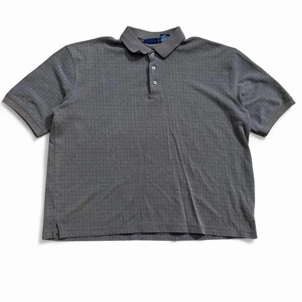 Vintage Puritan Plaid Brown Polo Men's Size XL Boxy Skate Grunge 90s Y2K 2000s